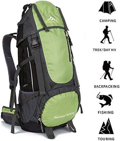 Fredhome 55L Hiking Backpack Daypack for Outdoor Hiking Travel Climbing Camping Mountaineering Cycling (Green)