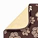 Kitchen Basics XL Microfiber Pet Bowl Feeding Mat, Anti-Skid and Absorbent, 14 Inch x 21.5 Inch, Brown Paws