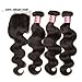 Jolia Hair 8A Grade Virgin Brazilian Body Wave 3 Bundles with 4x4 Free Part Lace Closure 100% Unprocessed Brazilian Human Hair Weave Extensions(20 22 24 + 42 closure)