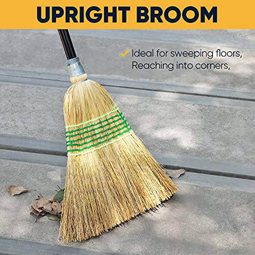 Yocada HeavyDuty Broom Corn Broom Outdoor Commercial Indoor Perfect