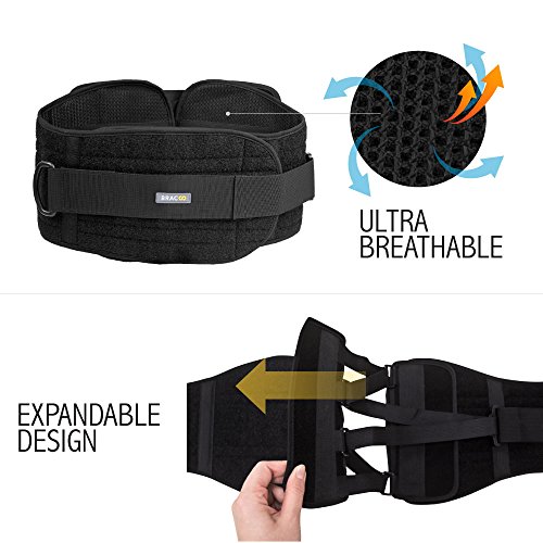 Bracoo Lumbar Brace, Lower Back Support Belt for Chronic Pain Relief, Sciatica & Posture Corrector - Advanced, Ultra-Customizable, Versatile with Quad-Spring Stabilizers, BB30, Large/X-Large - Thumbnail 4