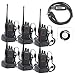 BAOFENG 6pcs BF-888S Walkie Talkies - Rechargeable Handheld Two Way Radio - Long Range Ham Radio with Original Earpiece for Travel, Camping (UBS Programming Cable Included)