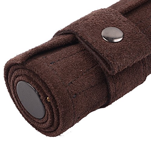 leather backgammon set travel board game (brown)