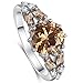 Psiroy 925 Sterling Silver Created Morganite Filled Split Shank Band Cocktail Ring