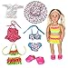 Tanosy 3 Sets Doll Bathing Suits Summer Bikini Swimsuits and 1 Pair Polliwog Doll Shoes Holiday Beach Party Swimwear Clothes for 18 inch Girl Doll Xmas Gift