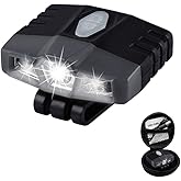 LHOTSE Ultra Bright Mini Hands Free LED Clip on Cap Light - Rechargeable Waterproof Hat Light Flashlight Portable Headlamp for Running Fishing Camping Hand Work Baseball Caps