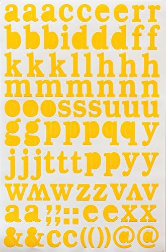 Jazzstick Small Lower-Case Alphabet Letters Decorative Sticker Value Pack Self Adhesive Label for Craft and Scrapbooking 5 sheets Yellow 14D07