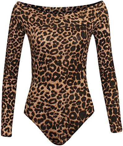U States Lady Toronto Women's Super Style Printed bodysuits &amp; Tops (One Size, Brown Leopard)