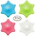 T·X·M Shower Drain Hair Catcher Hair Stopper for Bathroom Bathtub and Kitchen, Rubber Sink Strainer,Hexagonal Starfish Shaped(4 Pack)