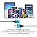 Micro USB Cable, Kakaly 3-Pack 6ft Nylon Braided Fastest Charger Data Cord with Metal Connectors for Android, Samsung Galaxy S7 S6 Edge, Note 4/5,S4 S5 Active, Tab A S/ S2 Pro, PS3/ 4, HTC