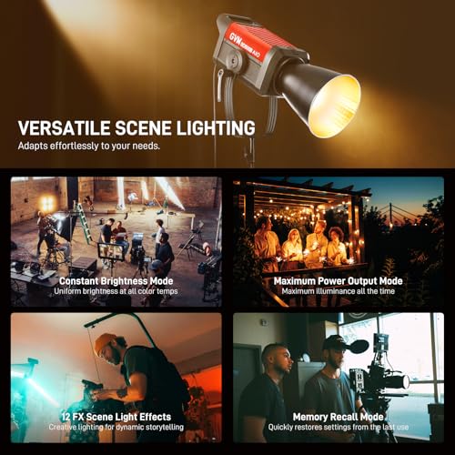 GVM 500W LED Video Light with Bluetooth App Control, 2700K-6800K CCT, 227040 lux@1m, Studio Photo Lighting with Bowen Mount, Continuous Light with Standard Cache, CRI 97+, COB SD500B