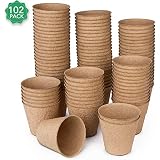 Peat Pots for Garden Seedling Tray ANGTUO 3in 100% Eco-Friendly Organic Germination Seedling Trays Biodegradable 102 Pack