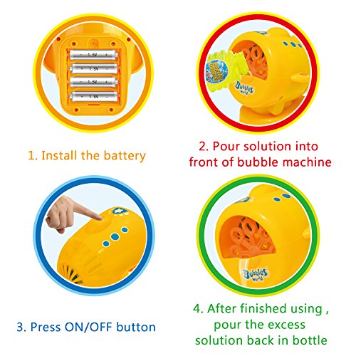 Geekper Bubble Machine for Kids - [ Upgrade ] Automatic Bubble Blower Durable Bubble Maker - 500 Bubbles per Minute Simple with Bubbles Solution Refill and Easy to Use - Thumbnail 2