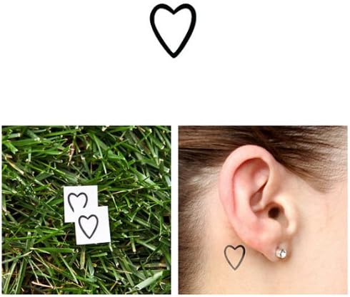 Tattify Small Heart Outline Temporary Tattoo A Little Love Set Of 2 Long Lasting Waterproof Fashionable Fake Tattoos Amazon Ca Beauty