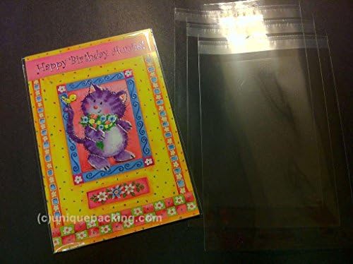 500 Pcs 4 15/16 X 6 9/16 Clear A6+ Card Resealable Cello/Cellophane Bags (Fit A6 Card w/Envelope)