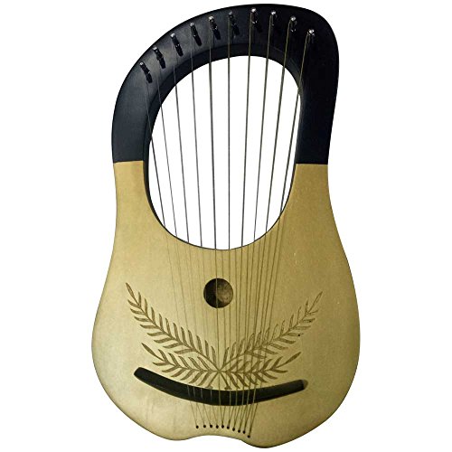 New Lyre Harp 10 Metal Strings Shesham Wood/Lyra Harp Free Soft Case & Key