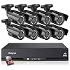 Rraycom 1080P security cameras System Outdoor 8CH CCTV Recorder with 8pcs HD 2000TVL Home Security Surveillance Cameras…