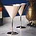 VonShef Large Copper Martini Cocktail Glasses Set, Stainless Steel, Set of 2