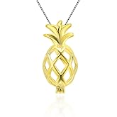 LGSY Pineapple Cage Pendants for Pearl Jewelry Making Sterling Silver Gold Plated, Design Cage Pendants for Women