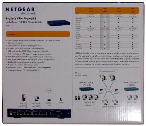 NETGEAR FVS318 ProSafe VPN Firewall 8 With 8-Port 10/100 Switch | Amazon Price Tracker / Tracking, Amazon Price History Charts, Amazon Price Watches, Amazon Price Drop Alerts - View #11