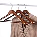 Oak Leaf Wood Hangers, 6-Pack Coat Hanger Wooden Clothes Hangers with Extra Wide Shoulder for Heavy Coat, Sweater, Trousers, Retro Finish