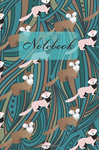 Notebook: Adorable Marten (Green Cover) - Diary / Notes / Track / Log / Journal , Book Gifts For Women Men Kids Teens Girls Boys 6x9" 120 Pages (Cute Marten Notebook)