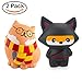 BeYumi Slow Rising Toy, Glasses Cat & Ninja Fox Squishy Toy, Cream Scented Simulation Cute Animals Toys Gift for Kids Lovely Stress Relief Toy