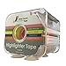 GreyParrot Tape Fluorescent Neon Highlighter Tape Removable, (4 Colors Pack), 0.35in(9mm) x 790in Per Roll, Office/Craft Tape/Yellow, Orange, Green, Pink (1)