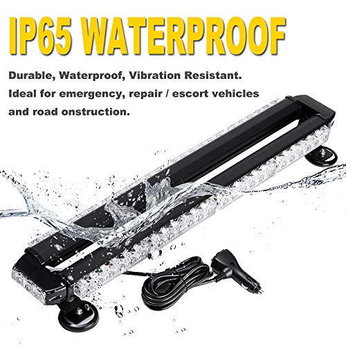 FOXCID 26" 54 LED Amber Emergency Warning Security Roof Top Flash Strobe Light Bar with Magnetic Base, for Plow or Tow Truck Construction Vehicle