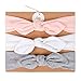UeeSum Baby Girls Headbands with Bows 3 Pack Infant Toddler Headwrap Hair Accessories, Baby Pink/White/Heather Grey, Small