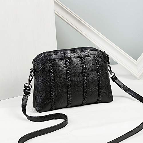 Crossbody Bag for Women Small Leather Phone Purse Wallet Shoulder Bag Trendy Ladies Wristlet Clutch(Black)