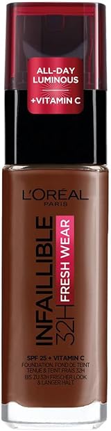 L'Oreal Paris Infallible 32H Fresh Wear Liquid Foundation 390 Ebony Full