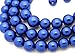 Women's Faux Pearl Three Multi-Strand Statement Necklace and Earrings Set (Royal Blue)