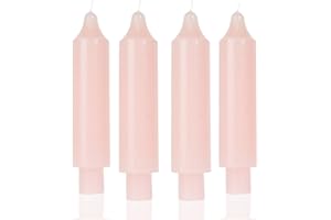 MAITREYA Pink Short Taper Candle Candlesticks Dripless Dinner Candle for Wedding Party Decoration Home Dinner,6.5inch,4 Pack