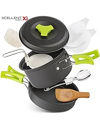 Xcellent Global Juego de ollas para camping, sende