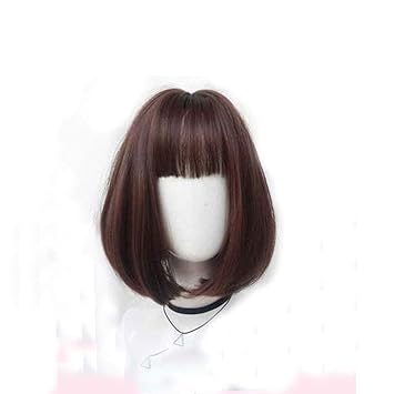 Amazon Com Wig Full Headgear Wig Female Short Hair Round Face