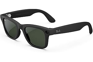 Ray-Ban Meta (Gen 1), Wayfarer, Matte Black | Smart AI Glasses for Men, Women —12 MP Camera, Open-Ear Speakers for Audio, Video Recording and Bluetooth -Transitions® Green Lenses - Wearable Technology