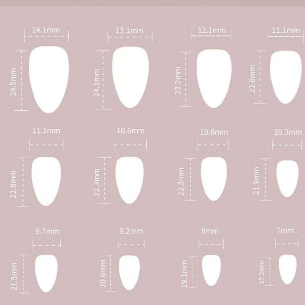 Blue White Totem Press on Nails French Tip Fake Nails Short Almond False Nails with Design Heart Glue on Nails Glossy Artificial Acrylic Full Cover Nude Stick on Nails for Women Manicure 24Pcs - Image 6