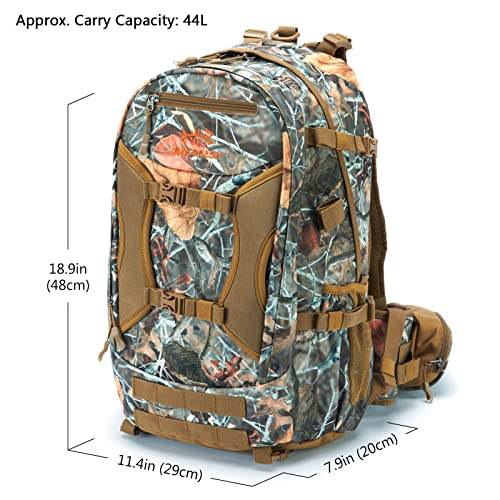 BASSDASH Hunting Backpack with Bow/Rifle Holder Removable Waist Belt