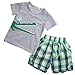2Pcs Toddler Kids Boys Summer Cartoon Crocodile T-Shirt Tops Plaid Shorts Outfits Set Clothes (Style 1, 4 (3-4Y))