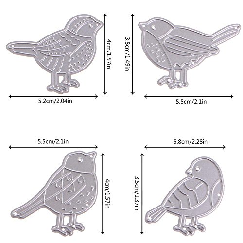 LIYUDL 4PC Birds Metal Cutting Dies Stencil Scrapbook Album Paper Card Craft Embossing DIY