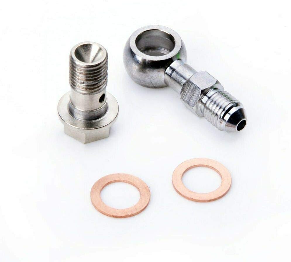TRITDT Turbo Oil Feed Banjo Bolt Kit M12x1.25 mm to 4AN fit MHI EVO 1