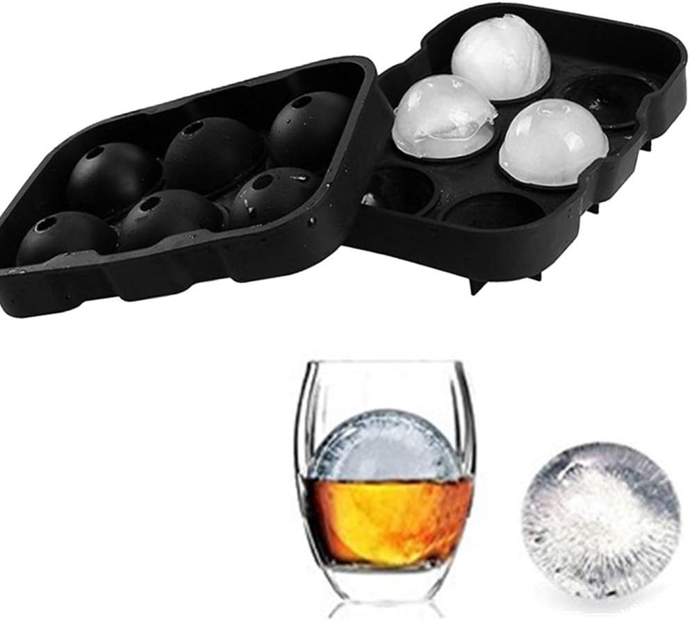 Ice Cube Trays Large, Sphere Ice Ball with Lid, Silicone Ice Cube Tray