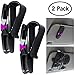 FineGood 2 Pack Glasses Holders for Car Sun Visor, Sunglasses Eyeglasses Mount with Ticket Card Clip - Black + Pink