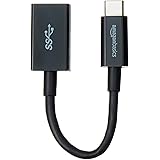 Amazon Basics USB-C to USB-A 3.1 Gen1 Female Adapter Cable Converter, 5Gbps High-Speed, USB-IF Certified, for Laptops, Tablet