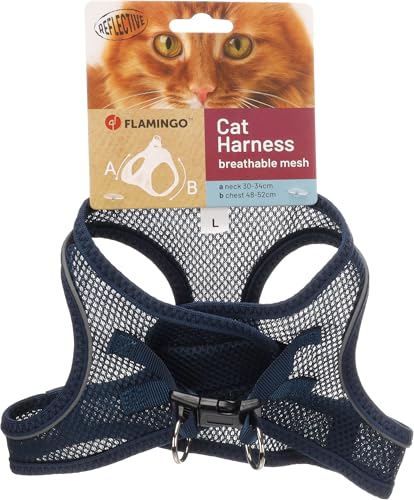 Flamingo Cat Harness Step&Go Berta Dark blue L 30-34cm 48-52cm