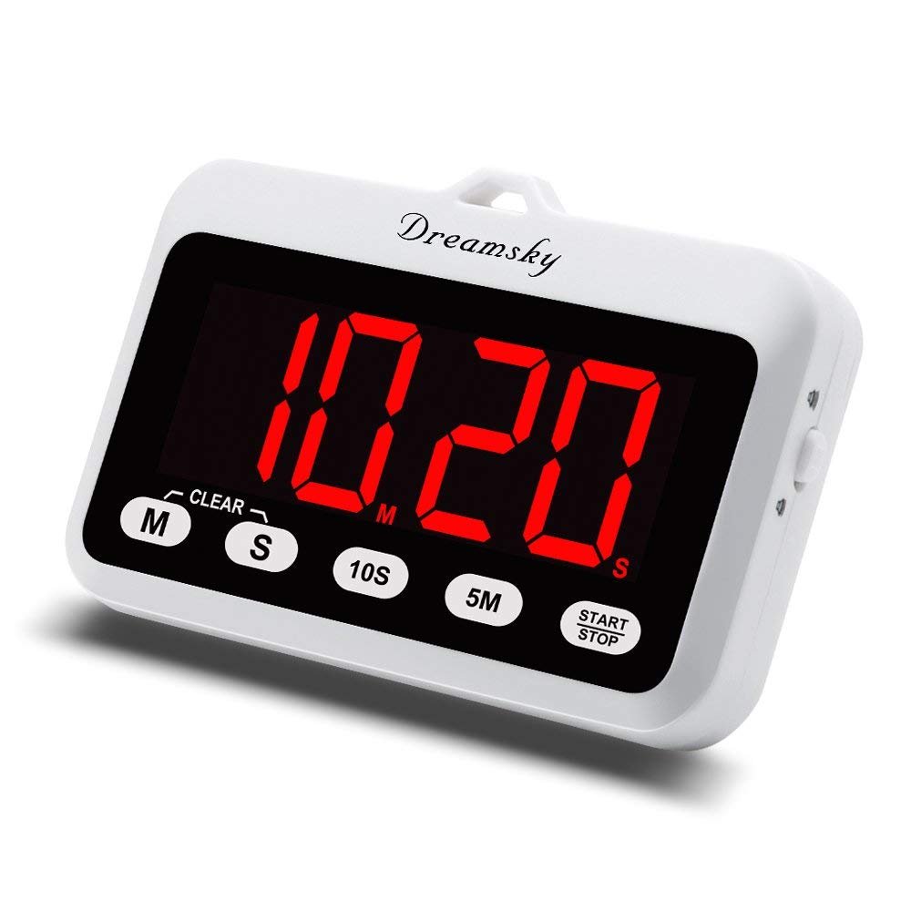 Dreamsky Digital Kitchen Timer with Loud Alarm, Large Red Number