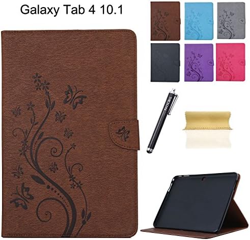 Samsung Galaxy Tab 4 10.1 T530 Case,Gkin PU Leather [KickStand] Case Cover with Flip Folio Wallet Simple Cover Case for Samsung Galaxy Tab 4 10.1 T530(Brown)