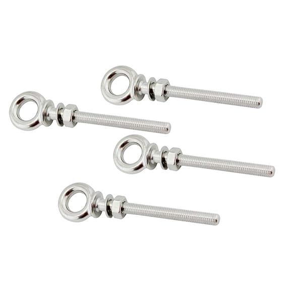 IPOTCH 4 Stück M8 X 80mm Augenbolzen Ringmutter Edelstahl-Ösenschraube