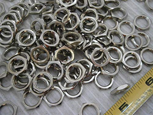 Panel Nut 3/8-32 x 1/2 x 3/32 Hex Brass Nickel Finish Lot of 25#2461 - Quality Assurance from JumpingBolt